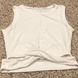 American Eagle Cross Tie White Muscle tank